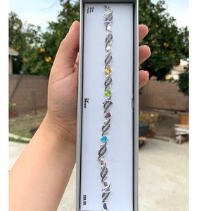 Fine silver plated multi color bracelet